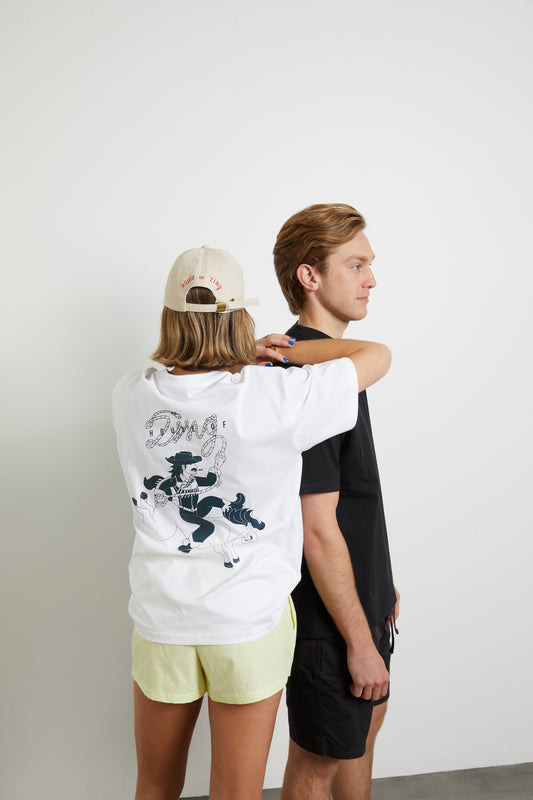 ZING Graphic Cowboy Tee - White