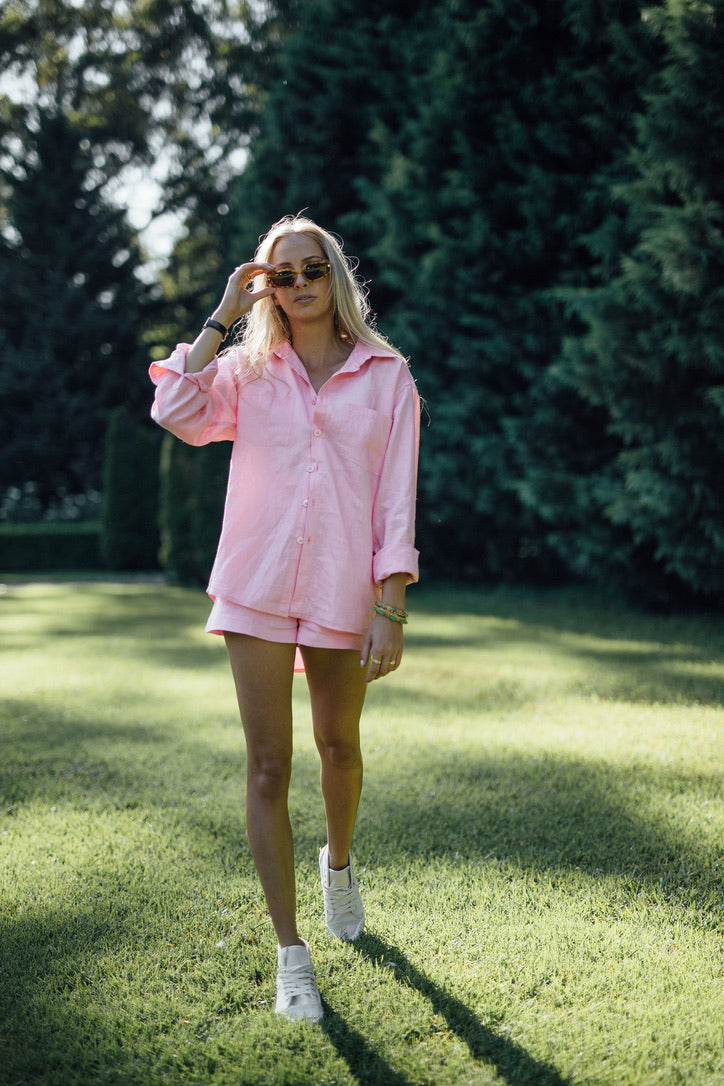 Pink Linen Shirt